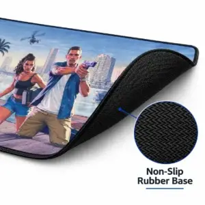 Hurray Gamer gaming mouse pad with textured non slip rubber base for stable grip on desk