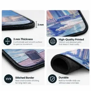 Hurray Gamer gaming mouse pad with textured non slip rubber base for stable grip on desk